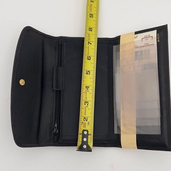New with Defect BUXTON CAL Q CLUTCH Wallet Tri-Fold Genuine Leather Black Wallet - Picture 8 of 10